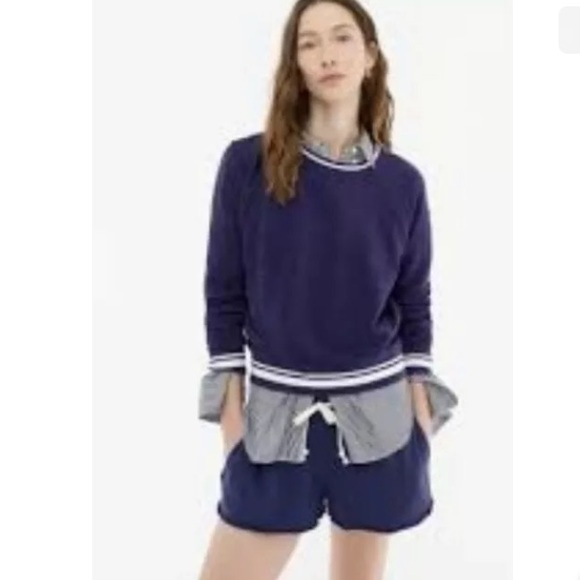 J. Crew Sweaters - J Crew Vintage cotton terry crewneck pullover with tennis embroidery
